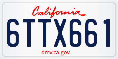 CA license plate 6TTX661