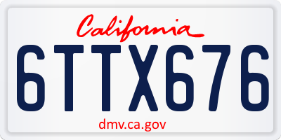 CA license plate 6TTX676