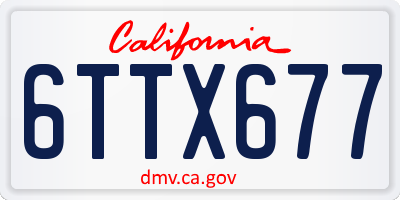 CA license plate 6TTX677