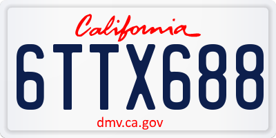 CA license plate 6TTX688