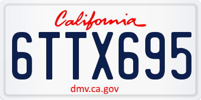 CA license plate 6TTX695