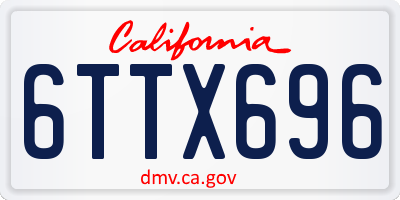 CA license plate 6TTX696