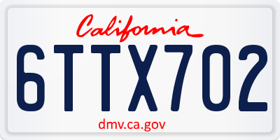 CA license plate 6TTX702