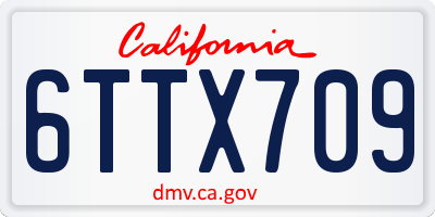 CA license plate 6TTX709