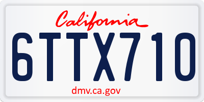 CA license plate 6TTX710