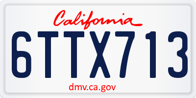 CA license plate 6TTX713