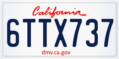 CA license plate 6TTX737