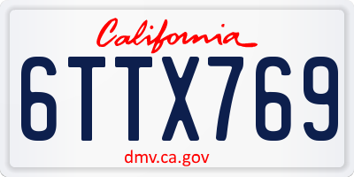 CA license plate 6TTX769