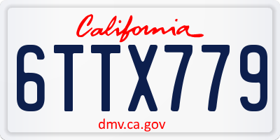 CA license plate 6TTX779