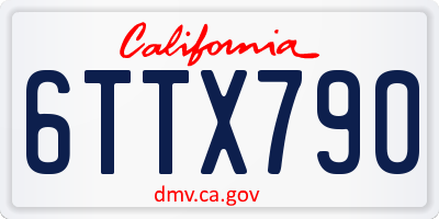CA license plate 6TTX790