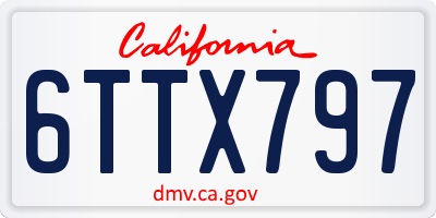 CA license plate 6TTX797