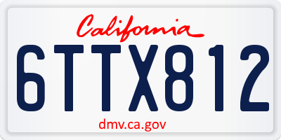 CA license plate 6TTX812