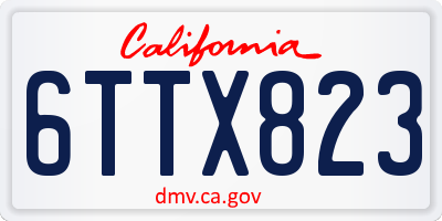 CA license plate 6TTX823