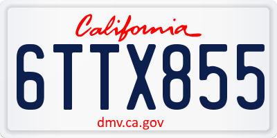 CA license plate 6TTX855