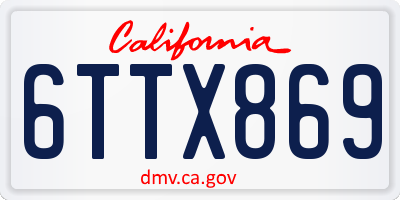 CA license plate 6TTX869