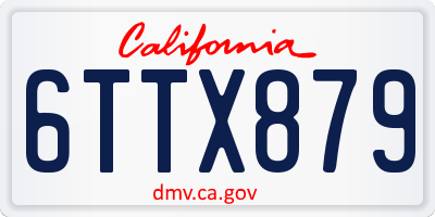 CA license plate 6TTX879