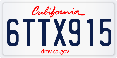 CA license plate 6TTX915