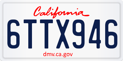 CA license plate 6TTX946