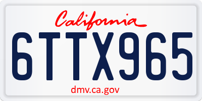 CA license plate 6TTX965