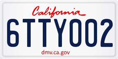 CA license plate 6TTY002