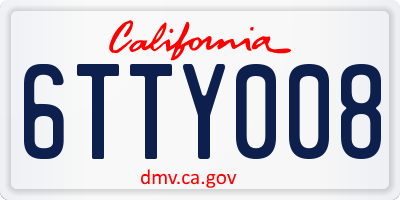 CA license plate 6TTY008