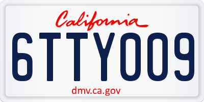 CA license plate 6TTY009
