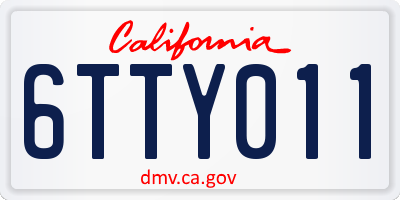 CA license plate 6TTY011