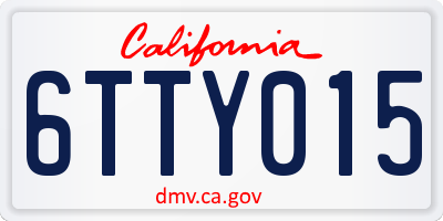 CA license plate 6TTY015