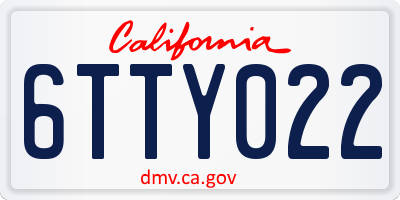 CA license plate 6TTY022