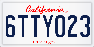 CA license plate 6TTY023