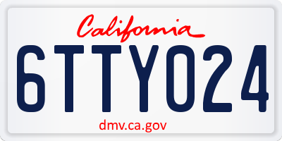CA license plate 6TTY024