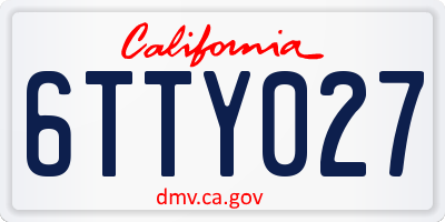 CA license plate 6TTY027
