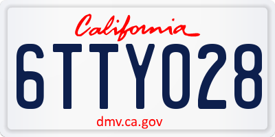 CA license plate 6TTY028