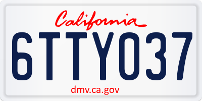 CA license plate 6TTY037