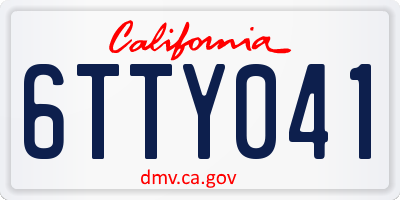 CA license plate 6TTY041
