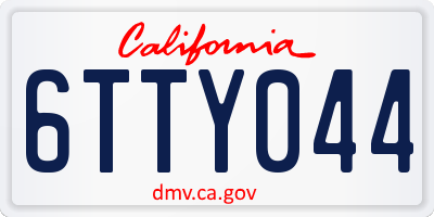 CA license plate 6TTY044