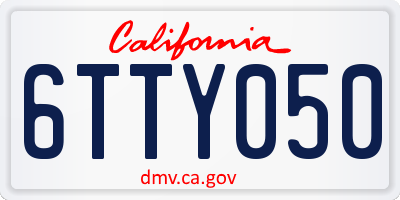 CA license plate 6TTY050