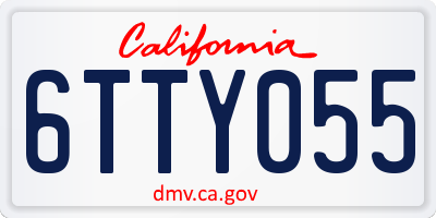 CA license plate 6TTY055