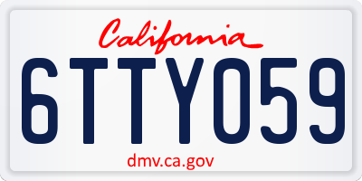 CA license plate 6TTY059