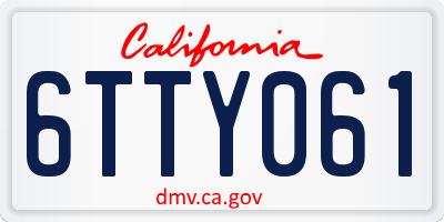 CA license plate 6TTY061