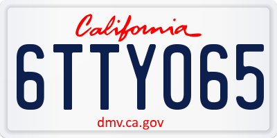 CA license plate 6TTY065