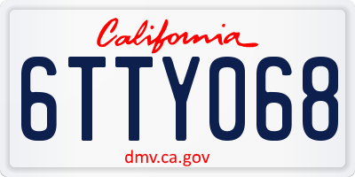 CA license plate 6TTY068