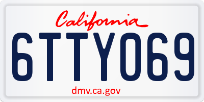 CA license plate 6TTY069