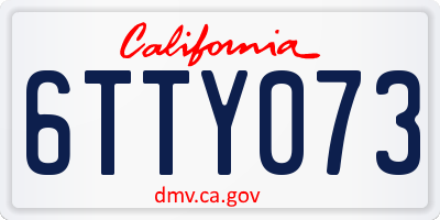 CA license plate 6TTY073