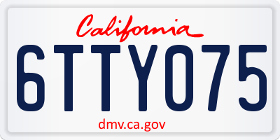 CA license plate 6TTY075
