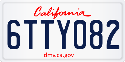 CA license plate 6TTY082
