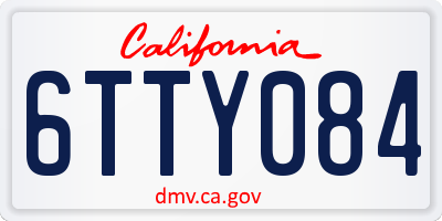 CA license plate 6TTY084