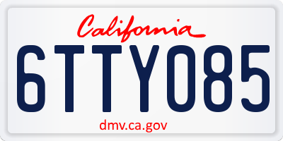 CA license plate 6TTY085