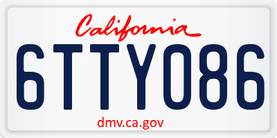 CA license plate 6TTY086