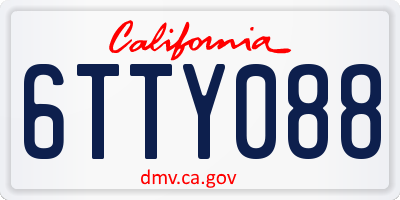 CA license plate 6TTY088
